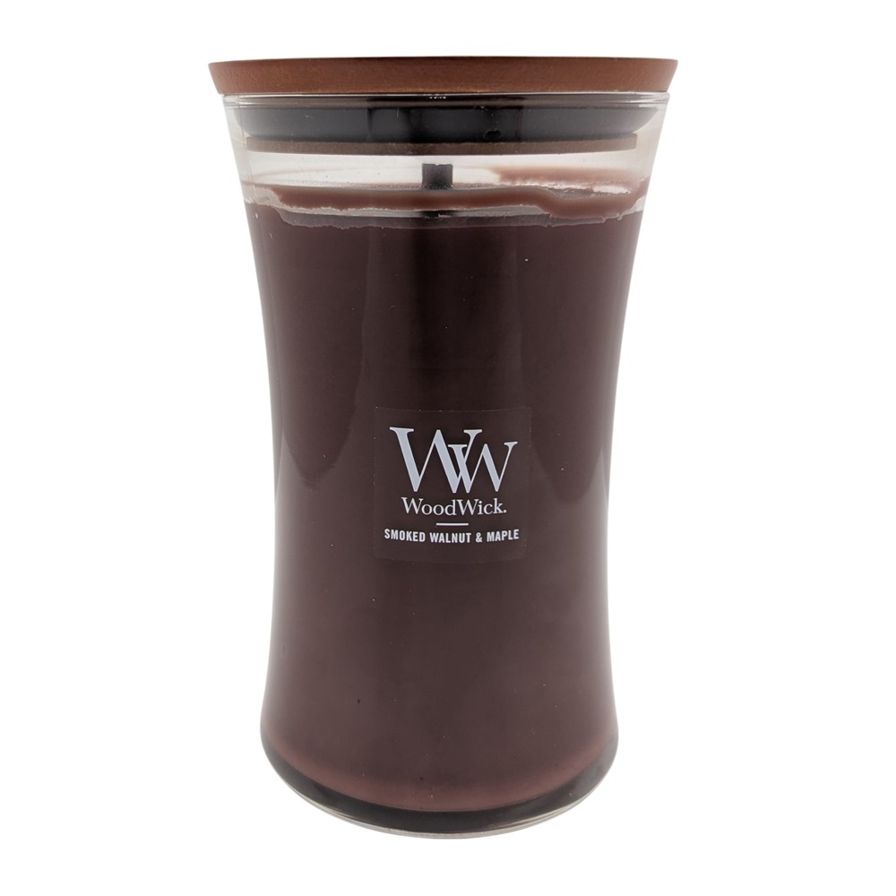 WoodWick Smoked Walnut & Maple Large Hourglass Candle 21.5oz Crackling Wood Wick